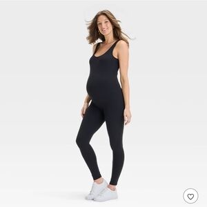 Isabel Maternity by Ingrid & Isabel Long Unitard Maternity Jumpsuit • Black